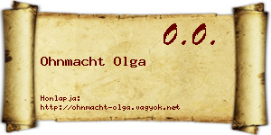 Ohnmacht Olga névjegykártya